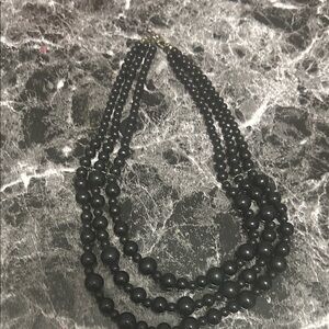 Elegant Black Beaded Necklace